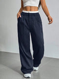 2025 Spring and Summer New Cross-border Design Sense Pants Casual High Waist Stitching Pants Simple Dosing Sense Loose Straight Leg Pants - HONORABLE VETERANS SOLUTIONS