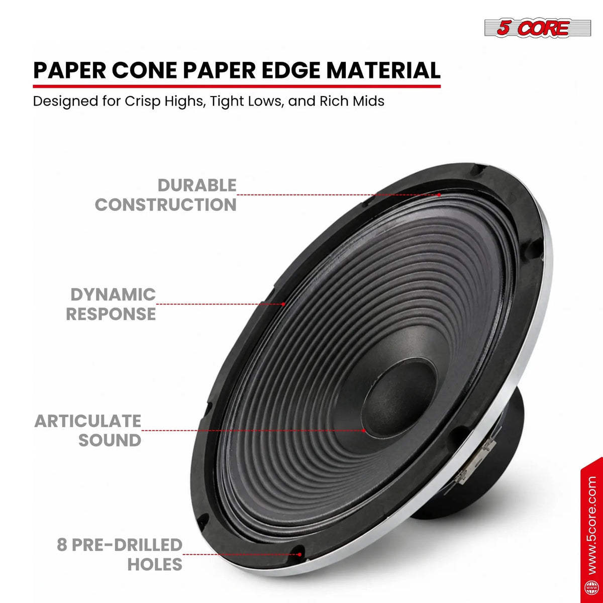 5 Core 10 Inch Guitar Speaker 60W Replacement 16 Ohm Amplifier Driver - HONORABLE VETERANS SOLUTIONS