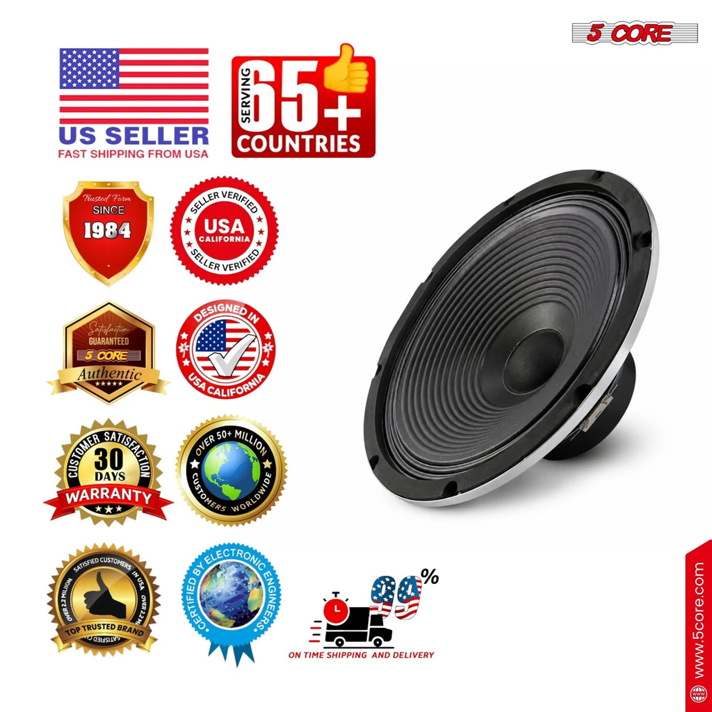 5 Core 10 Inch Guitar Speaker 60W Replacement 16 Ohm Amplifier Driver - HONORABLE VETERANS SOLUTIONS