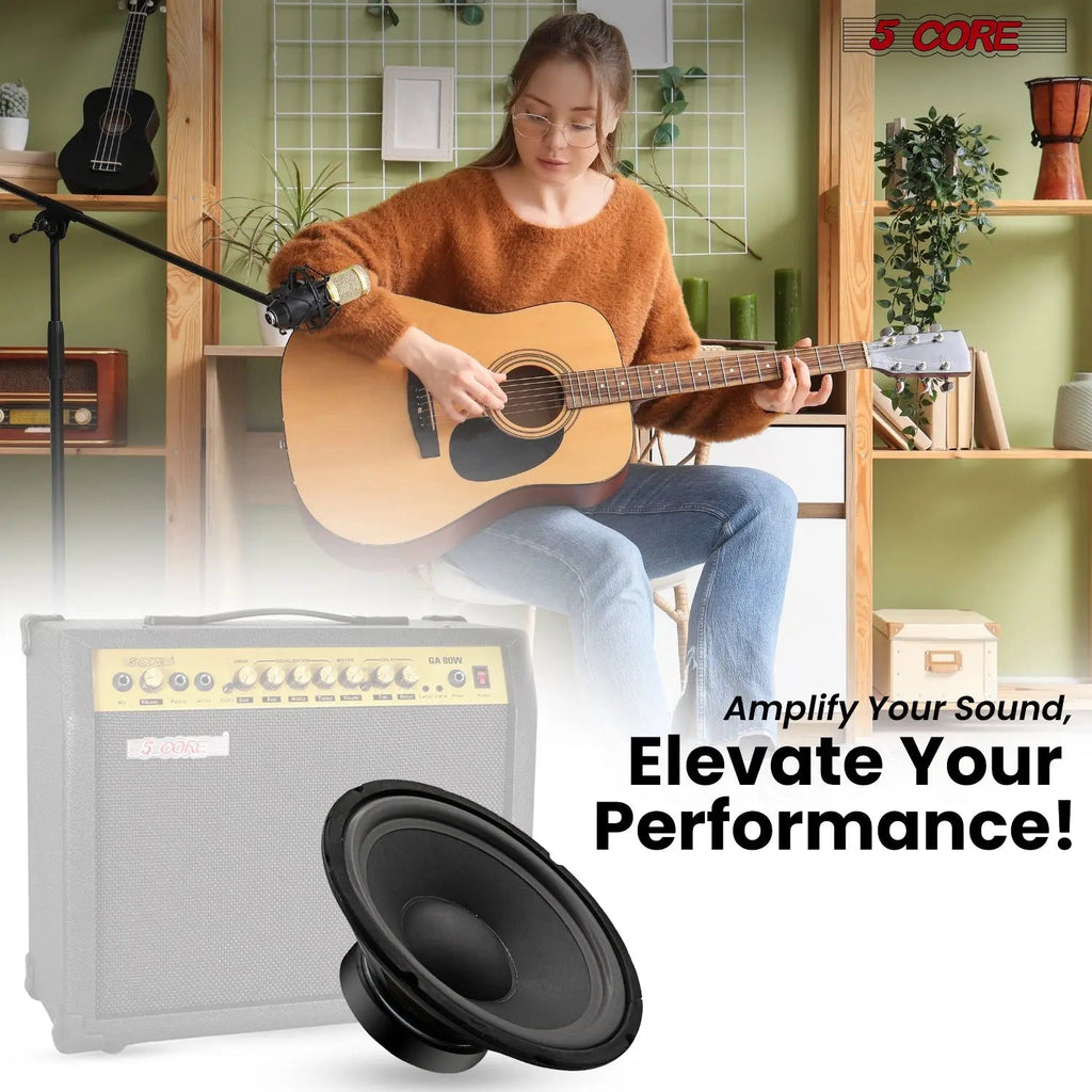 5 Core 10 Inch Guitar Speaker Replacement 600W 8 Ohm Low Distortion for Electric Guitar Amp Cabinet - HONORABLE VETERANS SOLUTIONS