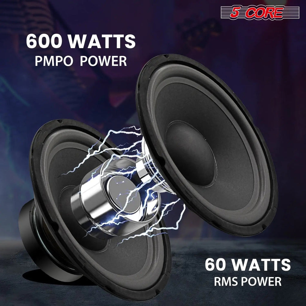 5 Core 10 Inch Guitar Speaker Replacement 600W 8 Ohm Low Distortion for Electric Guitar Amp Cabinet - HONORABLE VETERANS SOLUTIONS