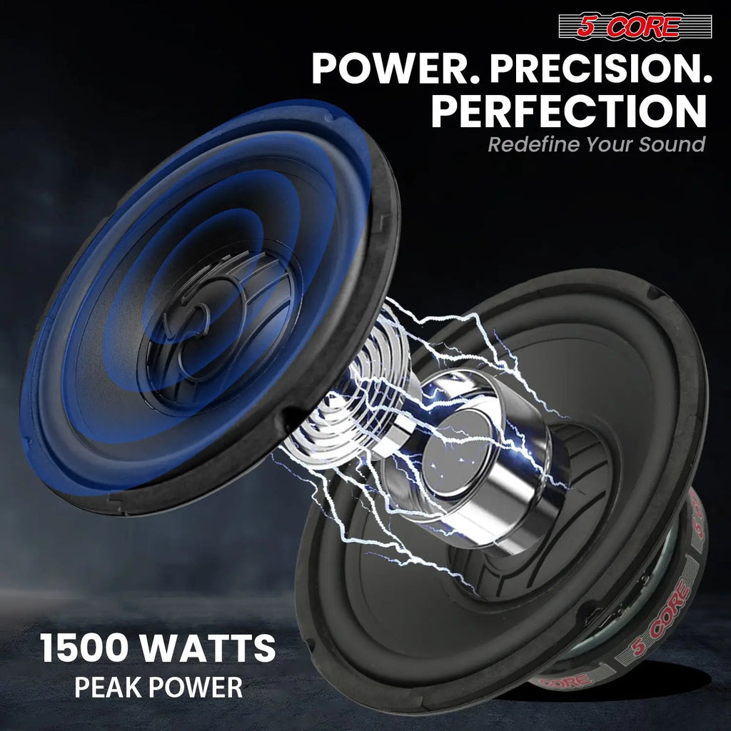 5 Core 10" Subwoofer Pair 1500W Car Woofer 4 Ohm Replacement Deep Bass Sub Loud Speaker for Vehicle - HONORABLE VETERANS SOLUTIONS