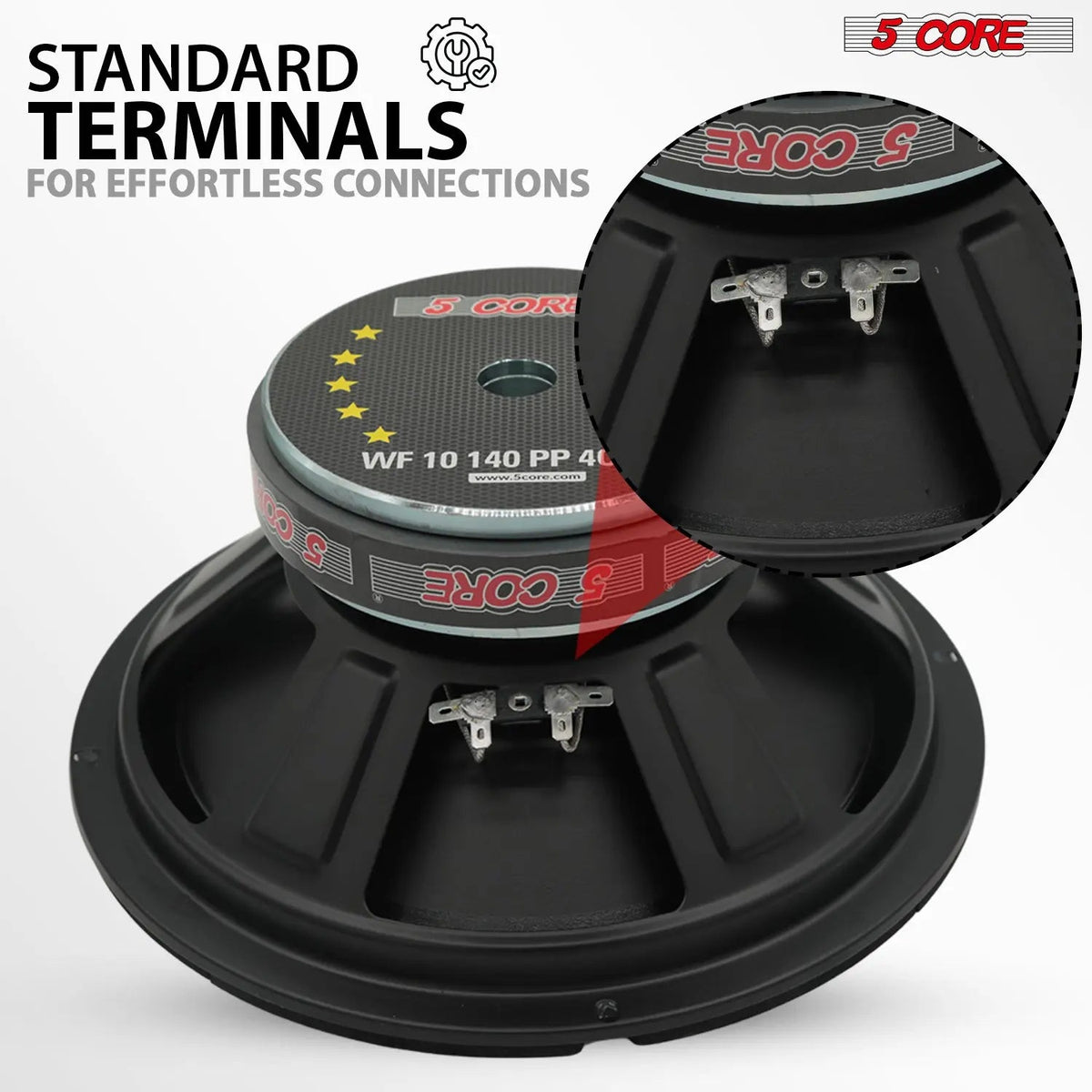 5 Core 10" Subwoofer Pair 1500W Car Woofer 4 Ohm Replacement Deep Bass Sub Loud Speaker for Vehicle - HONORABLE VETERANS SOLUTIONS