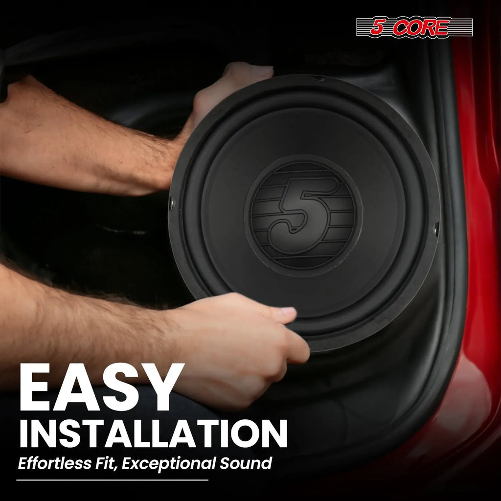 5 Core 10" Subwoofer Pair 1500W Car Woofer 4 Ohm Replacement Deep Bass Sub Loud Speaker for Vehicle - HONORABLE VETERANS SOLUTIONS