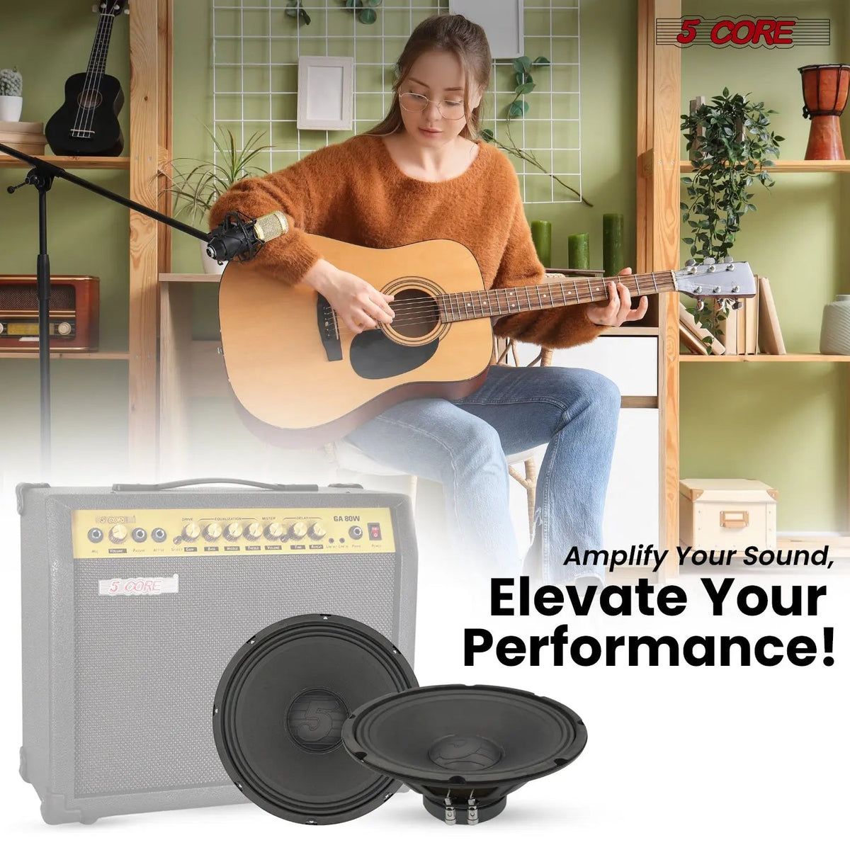 5 Core 12 Inch Guitar Speaker 200W 8 Ohm Amp Cabinet Replacement Amplifier Woofer - HONORABLE VETERANS SOLUTIONS