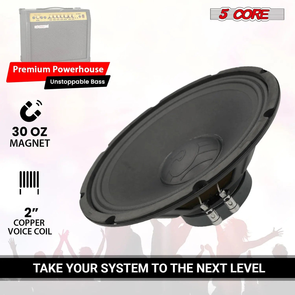 5 Core 12 Inch Guitar Speaker 200W 8 Ohm Amp Cabinet Replacement Amplifier Woofer - HONORABLE VETERANS SOLUTIONS