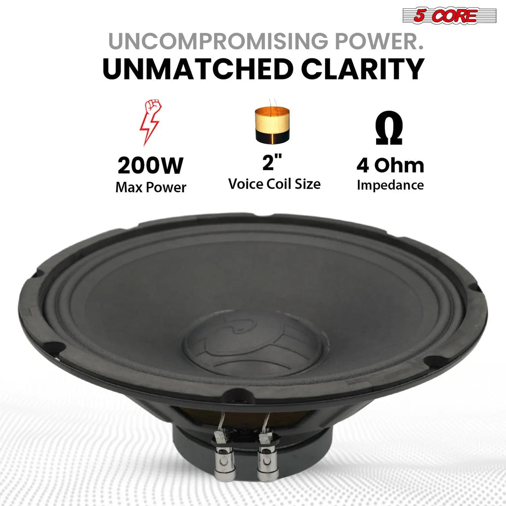 5 Core 12 Inch Speaker Car Audio 200W Powerful Replacement Component Driver 4Ohm Loudspeaker System - HONORABLE VETERANS SOLUTIONS