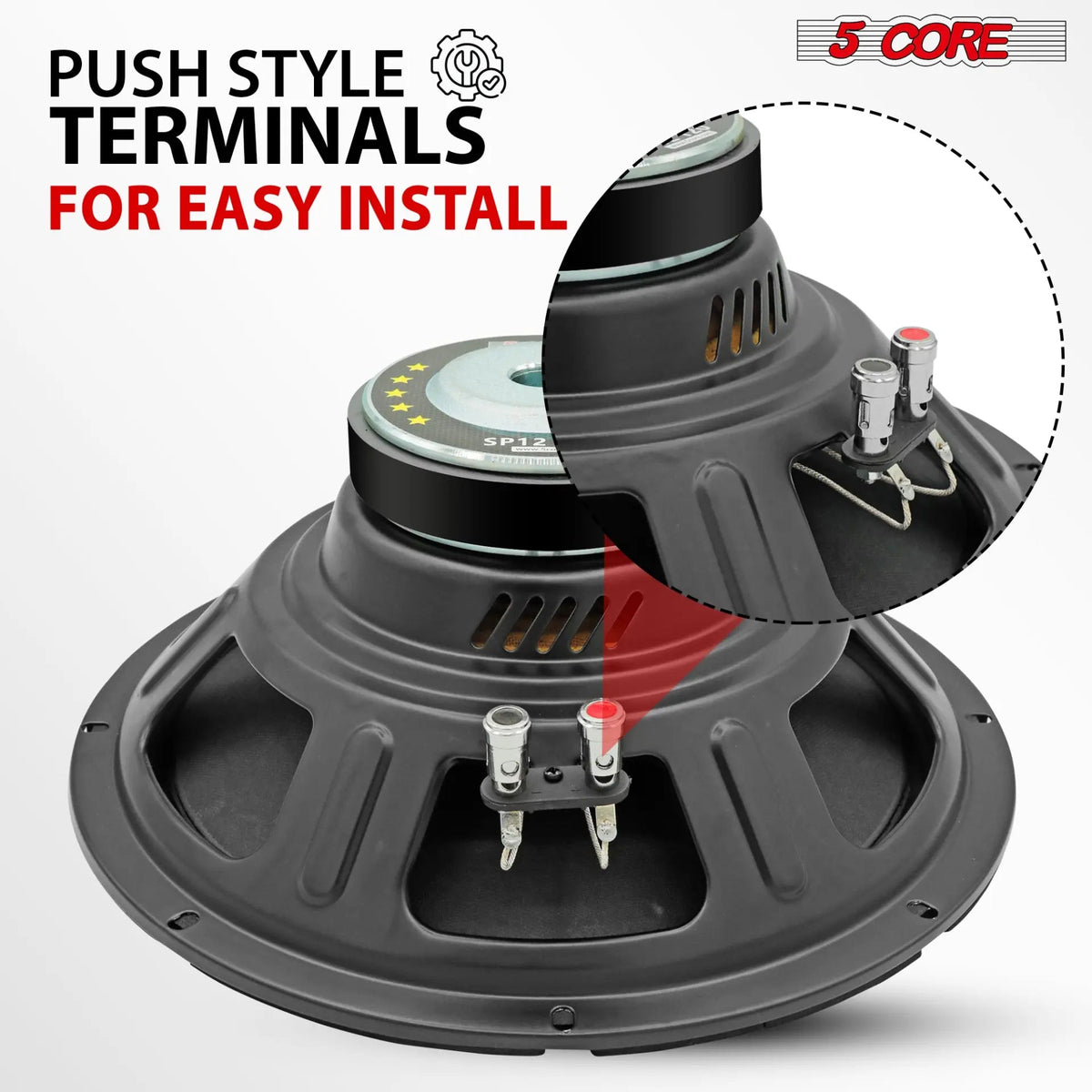5 Core 12 Inch Speaker Car Audio 200W Powerful Replacement Component Driver 4Ohm Loudspeaker System - HONORABLE VETERANS SOLUTIONS