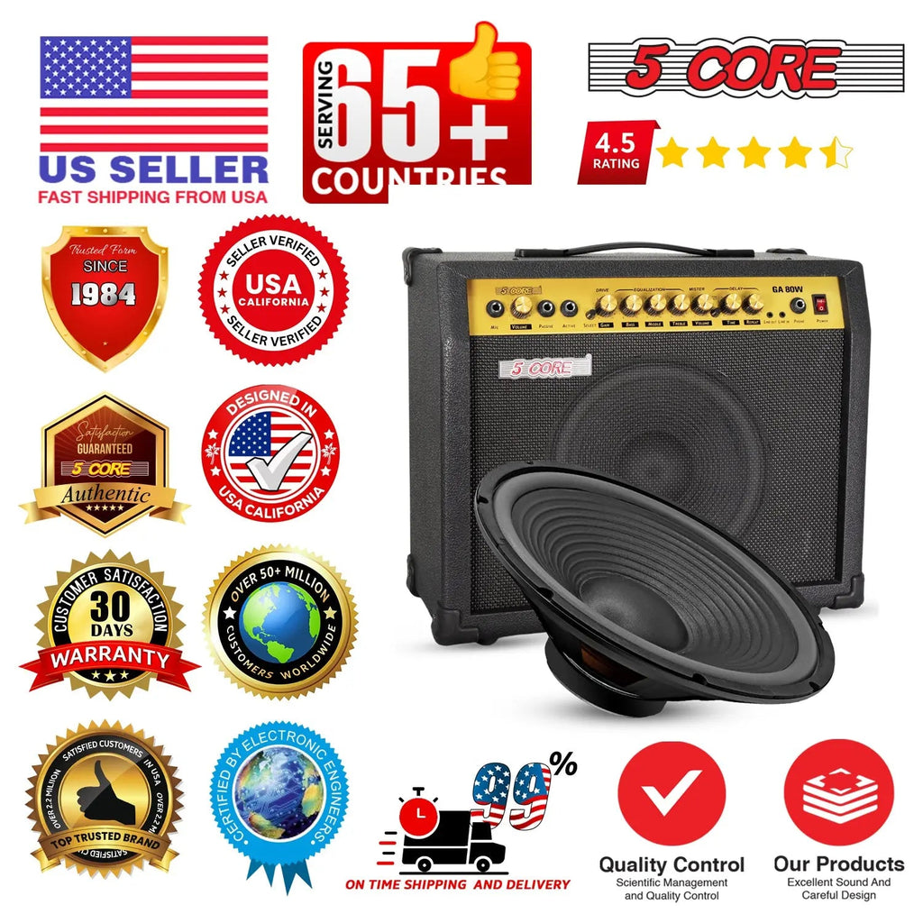 5 Core 15 Inch Guitar Speaker Replacement 450W 4 Ohm Low Distortion for Electric Guitar Amp Cabinet - HONORABLE VETERANS SOLUTIONS