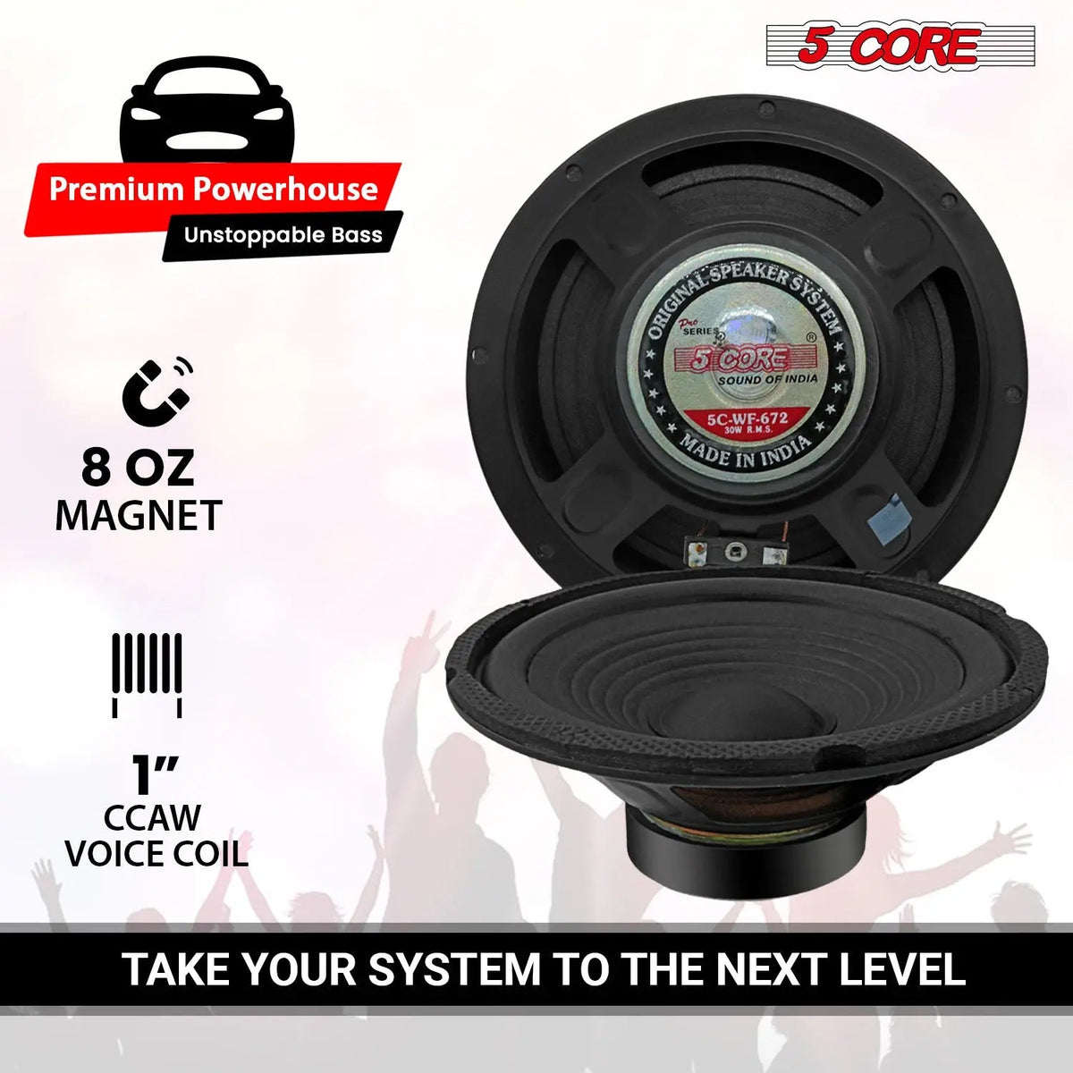 5 Core 6 Inch Subwoofer 300W Car Audio Sub Woofer 4 Ohm Deep Bass Replacement Loud Speaker - HONORABLE VETERANS SOLUTIONS