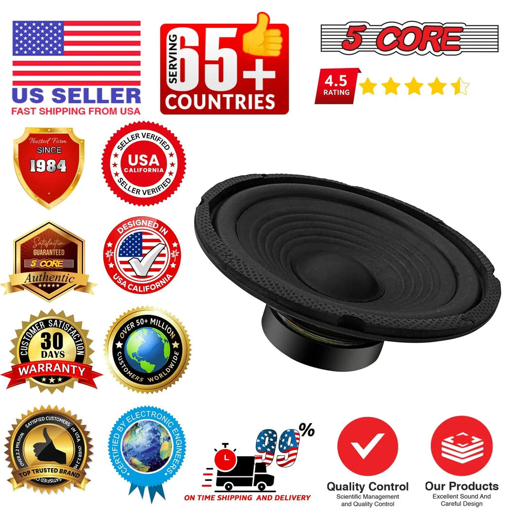 5 Core 6 Inch Subwoofer 300W Car Audio Sub Woofer 4 Ohm Deep Bass Replacement Loud Speaker - HONORABLE VETERANS SOLUTIONS