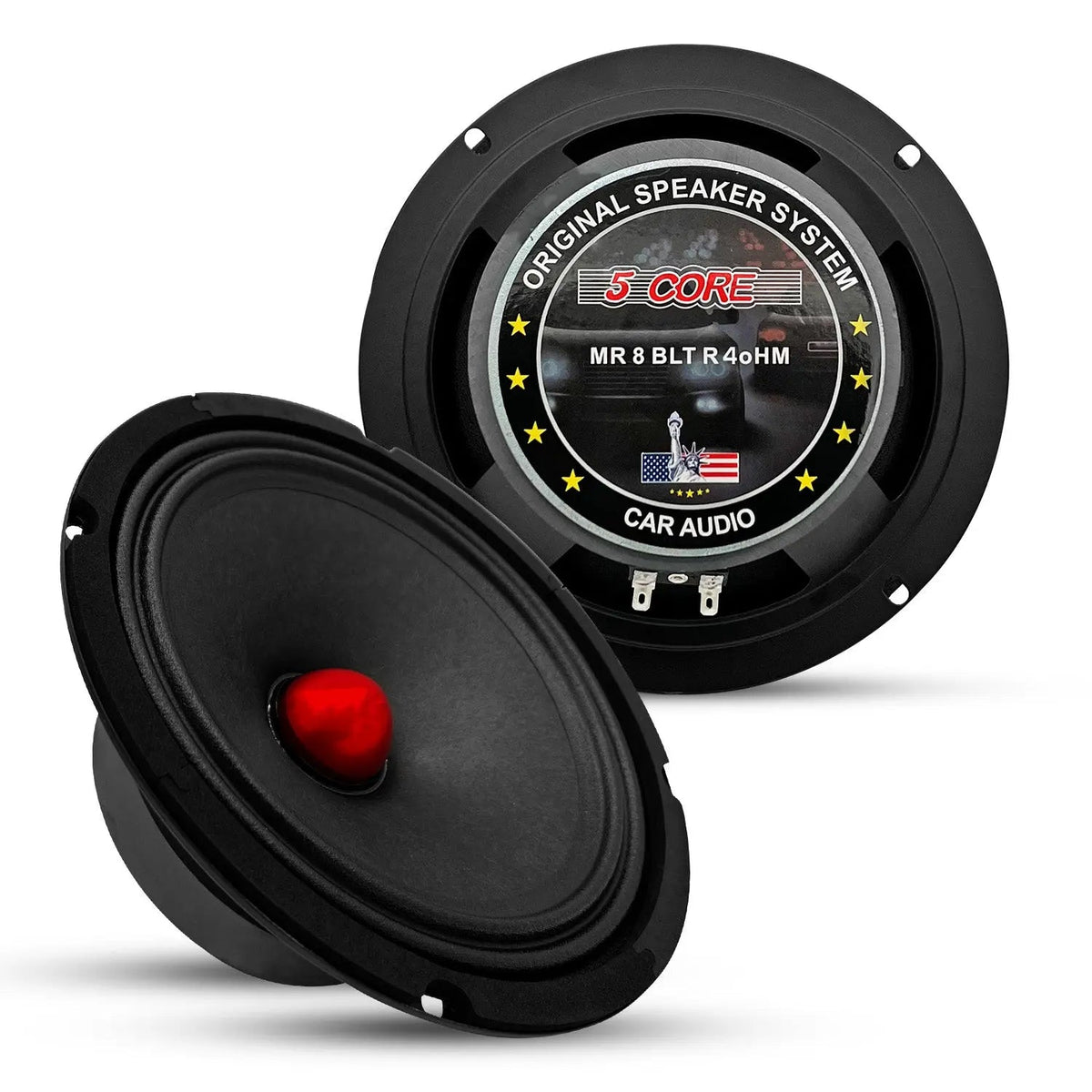 5 Core 8" Subwoofer Speaker 500W Mid Range Car Audio Sub Woofer 4Ohm Deep Bass Replacement Driver - HONORABLE VETERANS SOLUTIONS