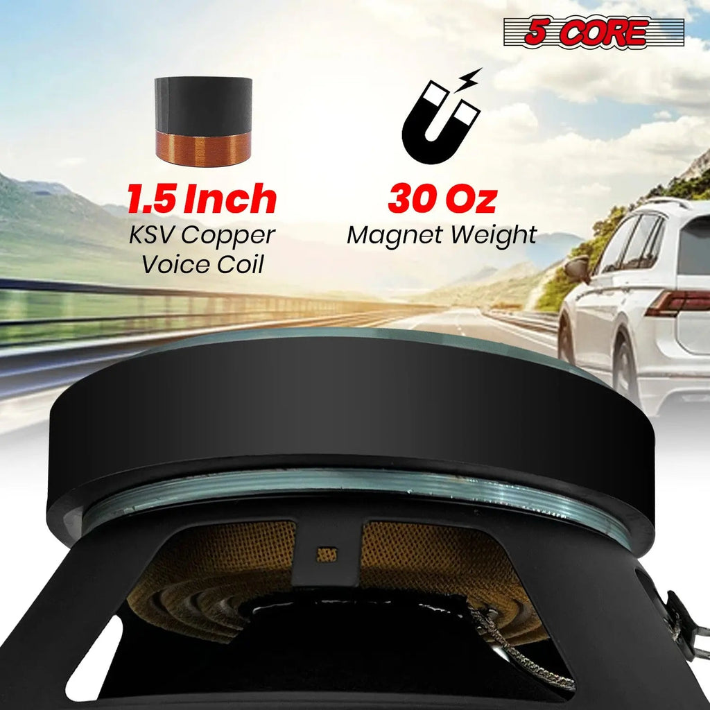 5 Core 8" Subwoofer Speaker 500W Mid Range Car Audio Sub Woofer 4Ohm Deep Bass Replacement Driver - HONORABLE VETERANS SOLUTIONS