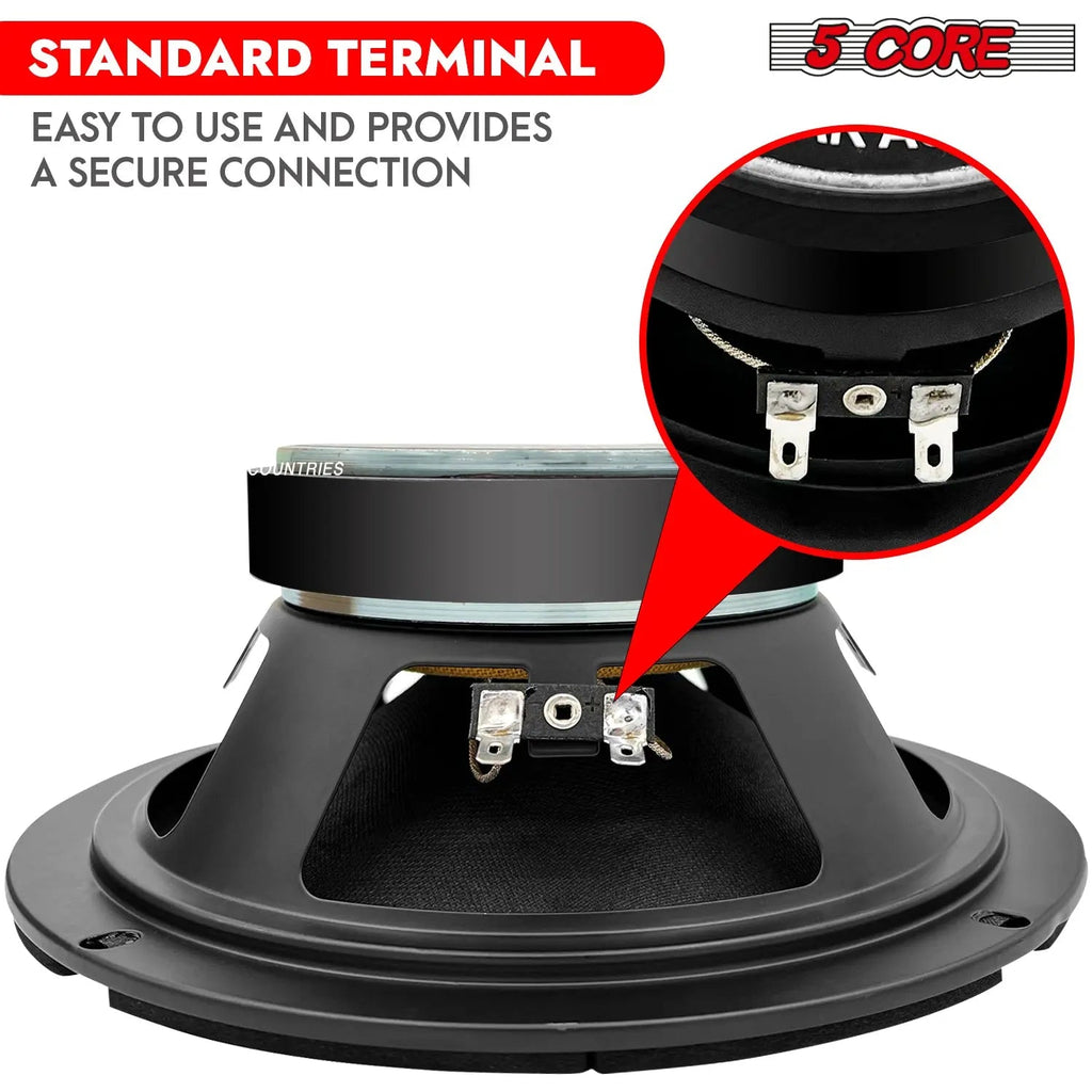 5 Core 8" Subwoofer Speaker 500W Mid Range PA DJ Audio Sub Woofer 8Ohm Deep Bass Replacement Driver - HONORABLE VETERANS SOLUTIONS