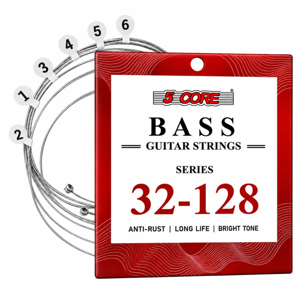 5 Core Bass Guitar Strings Brass Phosphor Bronze Extra Light Gauge Bright Tone 6 String Set - HONORABLE VETERANS SOLUTIONS