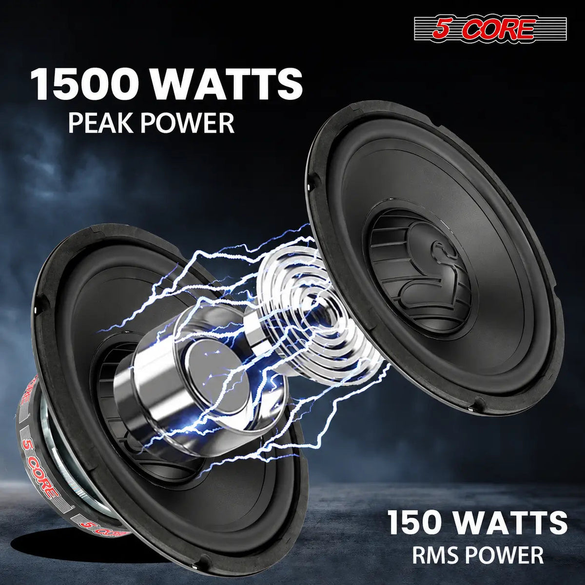5 Core Car Subwoofer 2Pc 10" 1500W Pro Audio Deep Bass Component Sub Woofer 4Ohm Replacement Speaker - HONORABLE VETERANS SOLUTIONS