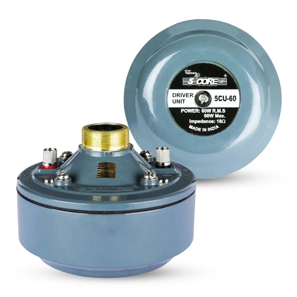 5 Core Compression Driver 2" Horn Tweeter 600W Titanium Diaphragm 16 Ohms 18 TPI All Weather Use - HONORABLE VETERANS SOLUTIONS