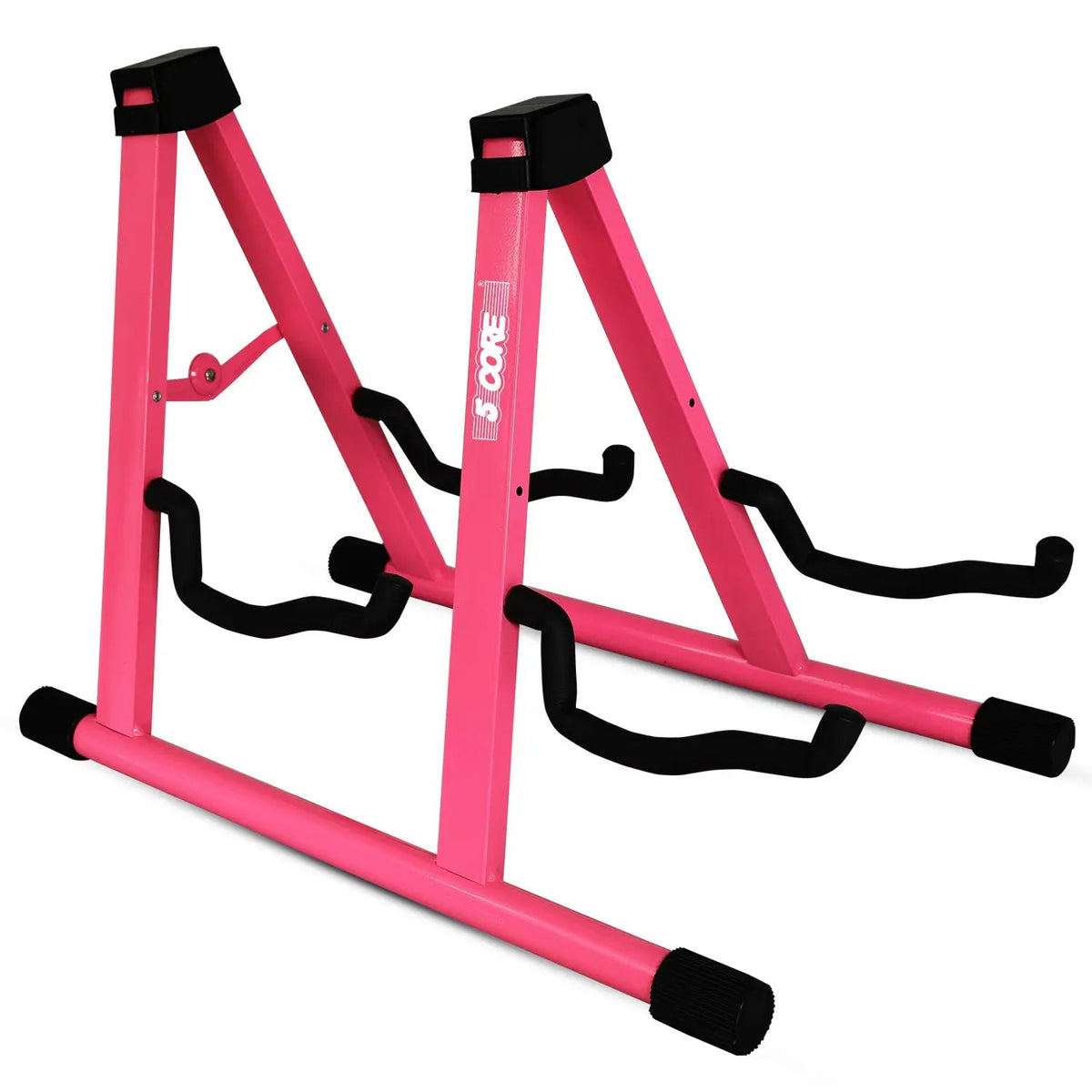 5 Core Double Guitar Stand A Frame Shape w Foam Arms Supports Acoustic Electric Bass Ukulele Banjo - HONORABLE VETERANS SOLUTIONS