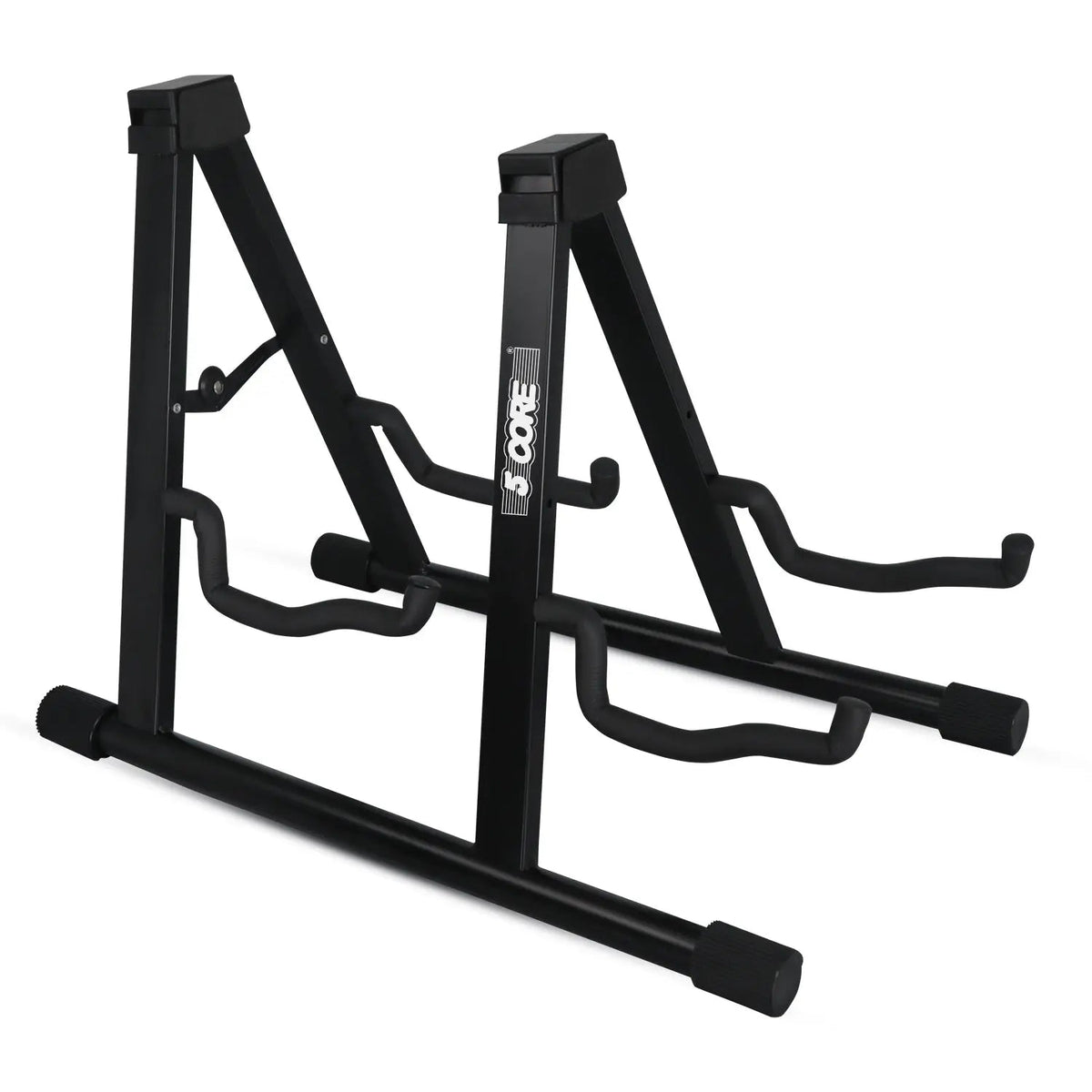 5 Core Double Guitar Stand A Frame Shape w Foam Arms Supports Acoustic Electric Bass Ukulele Banjo - HONORABLE VETERANS SOLUTIONS