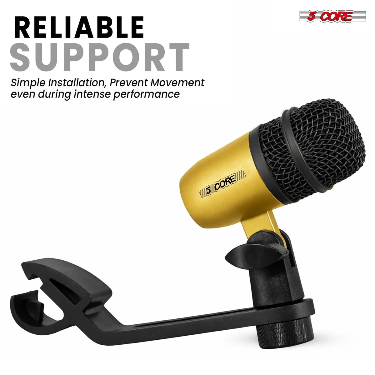 5 Core Drum Microphone Kit 7 Piece All Metal Drummer Instrument Mics Tom/Snare & Cymbals Set - HONORABLE VETERANS SOLUTIONS