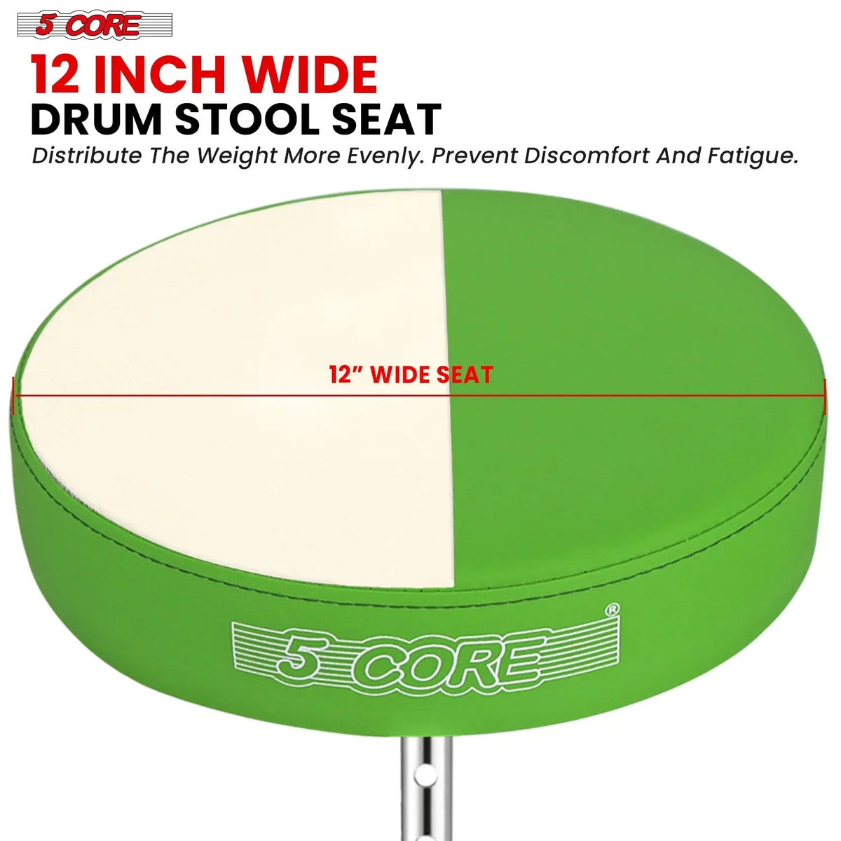 5 Core Drum Throne 3" Padded Drum Seat Height Adjustable Drumming Chair for Practice and Performance - HONORABLE VETERANS SOLUTIONS