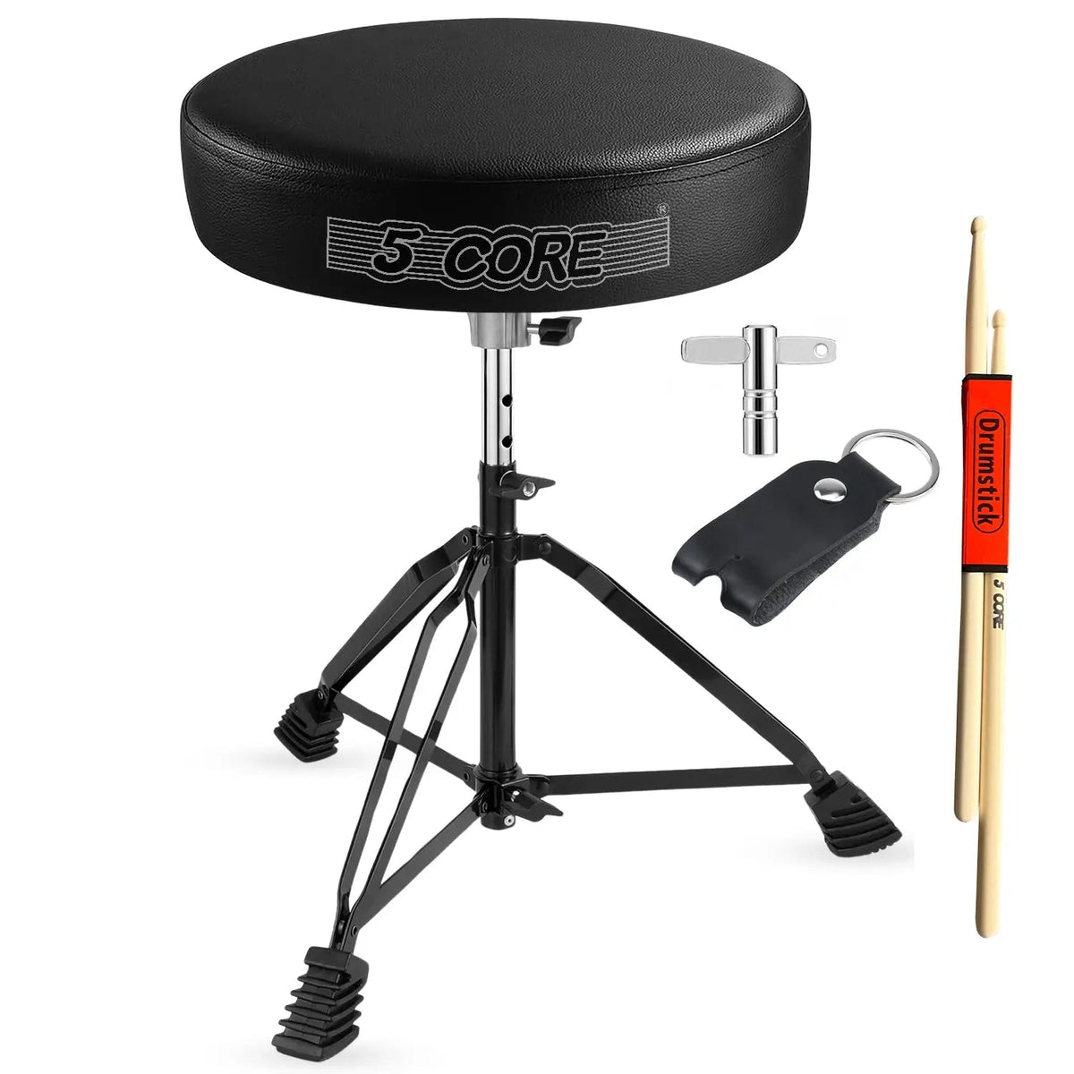 5 Core Drum Throne 3" Padded Drum Seat Height Adjustable Drumming Chair for Practice and Performance - HONORABLE VETERANS SOLUTIONS