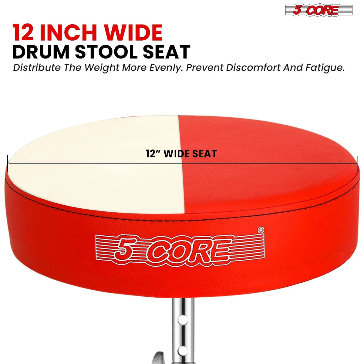 5 Core Drum Throne 3" Padded Drum Seat Height Adjustable Drumming Chair for Practice and Performance - HONORABLE VETERANS SOLUTIONS