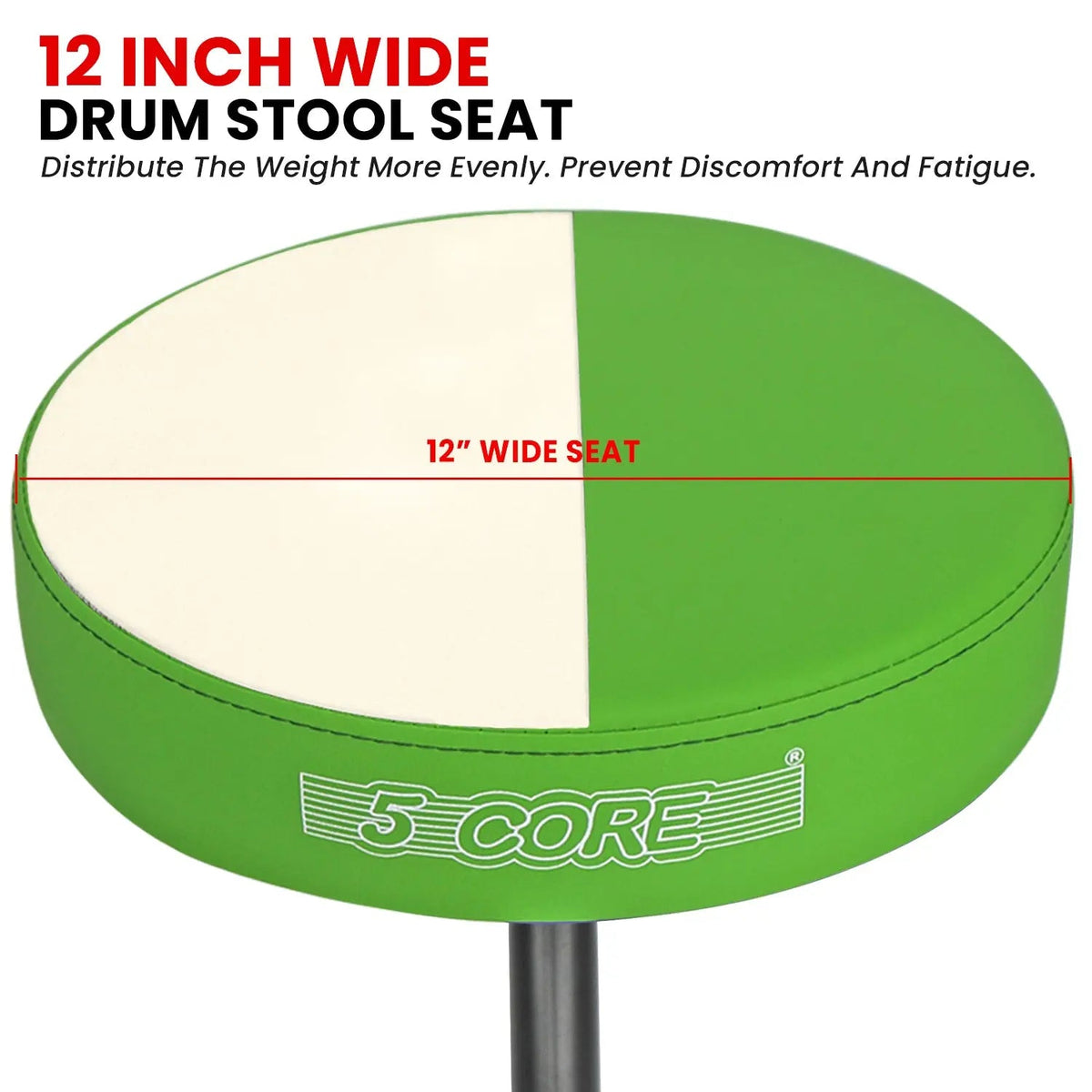 5 Core Drum Throne 3" Padded Seat Adjustable Drumming Chair for Practice and Performance - HONORABLE VETERANS SOLUTIONS
