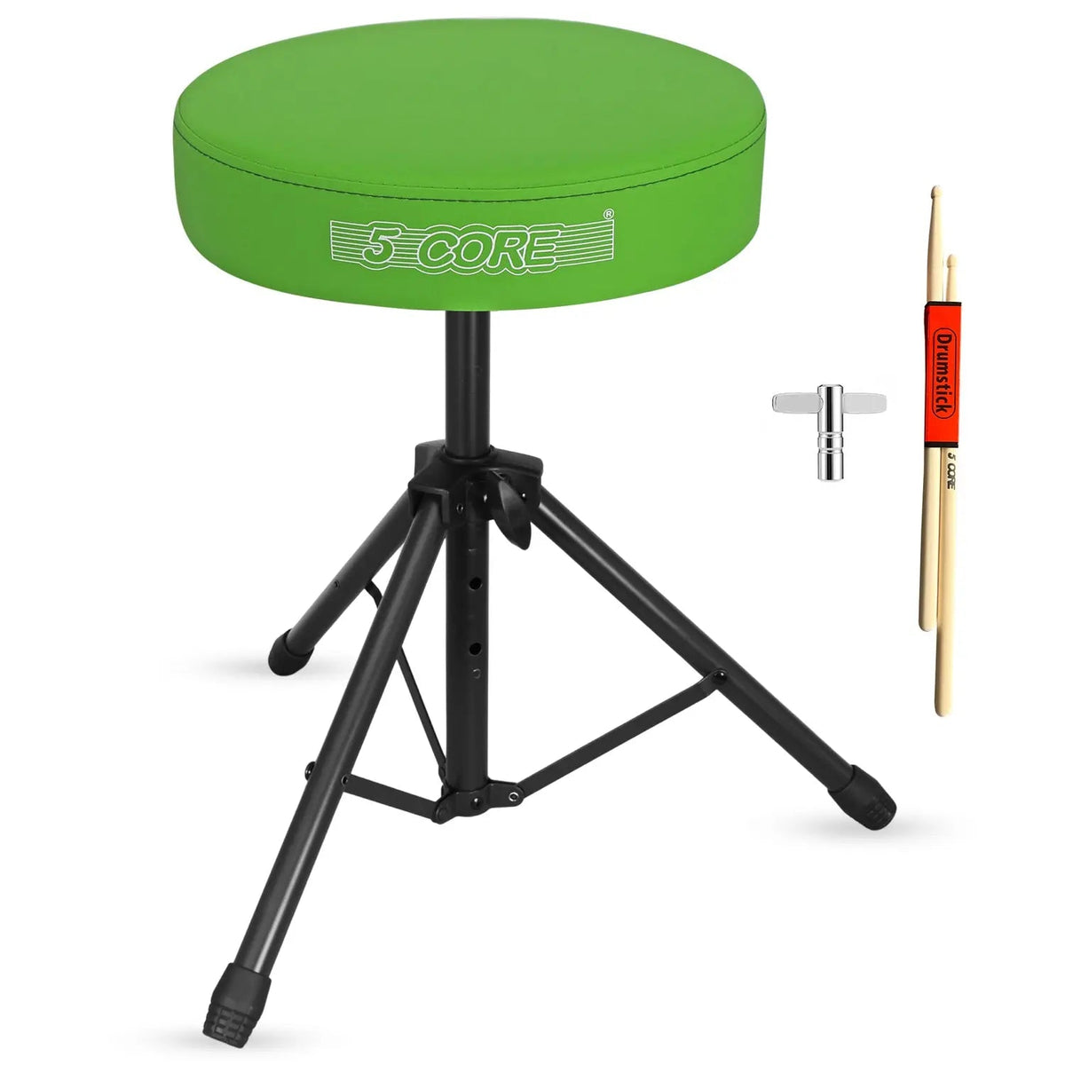 5 Core Drum Throne 3" Padded Seat Adjustable Drumming Chair for Practice and Performance - HONORABLE VETERANS SOLUTIONS