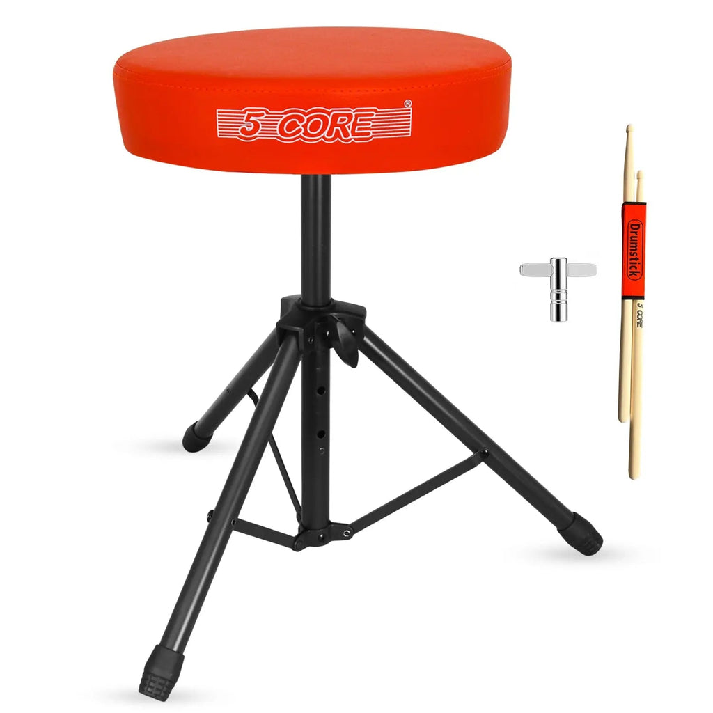 5 Core Drum Throne 3" Padded Seat Adjustable Drumming Chair for Practice and Performance - HONORABLE VETERANS SOLUTIONS
