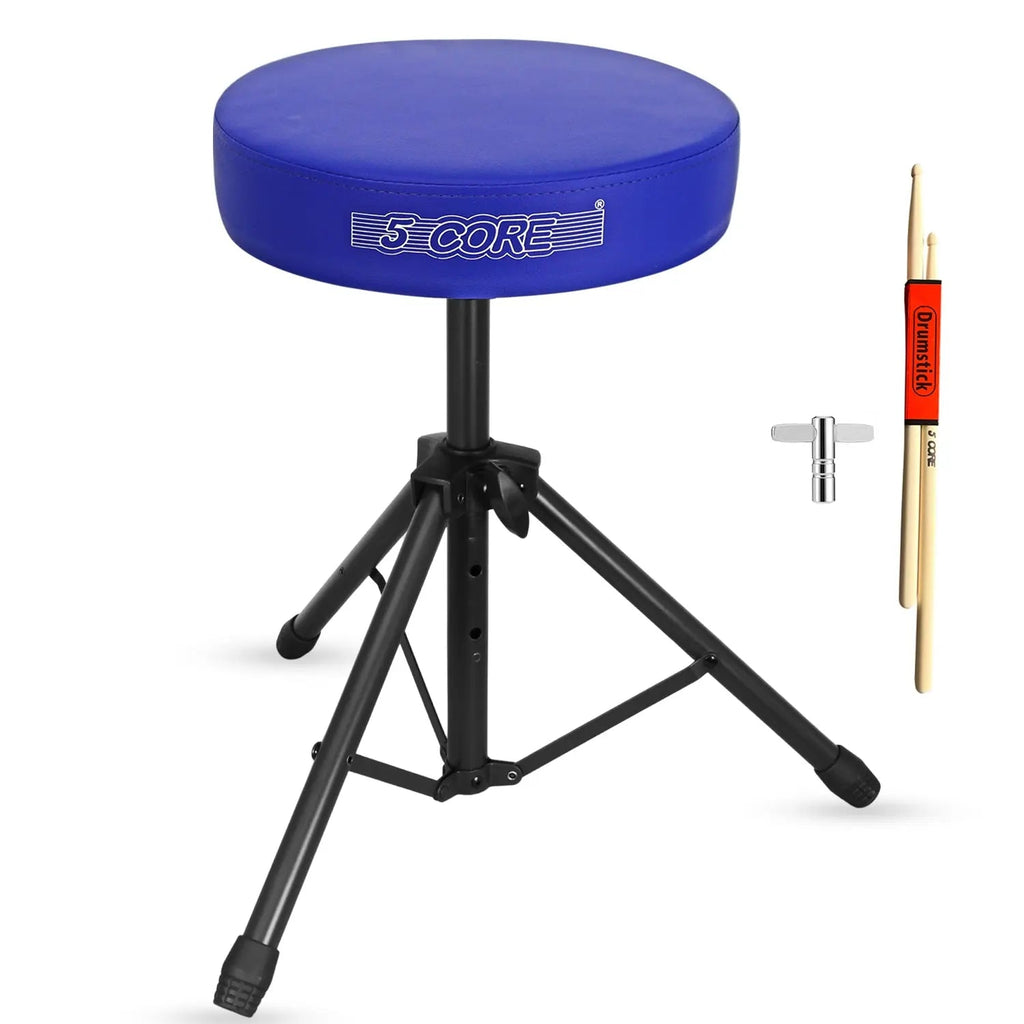 5 Core Drum Throne 3" Padded Seat Adjustable Drumming Chair for Practice and Performance - HONORABLE VETERANS SOLUTIONS