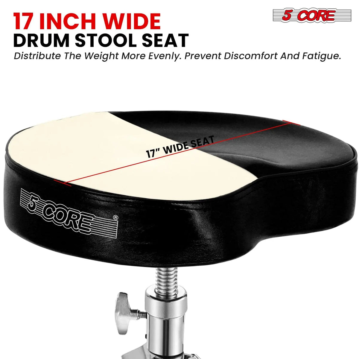 5 Core Drum Throne 4" Padded Saddle Seat Heavy Duty Adjustable Drumming Chair - HONORABLE VETERANS SOLUTIONS