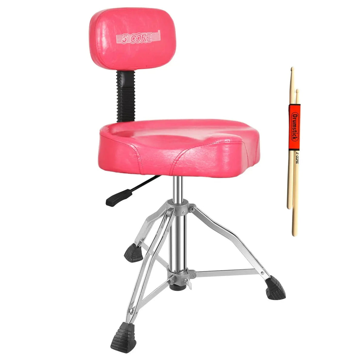 5 Core Drum Throne 4" Padded Seat w Backrest Airlift Adjustable Chair Ergonomic Drummer Stool - HONORABLE VETERANS SOLUTIONS