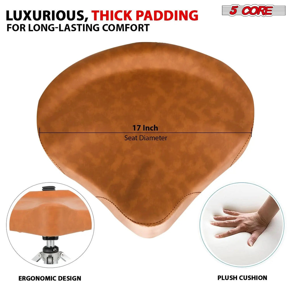 5 Core Drum Throne 4" Padded Seat w Backrest Airlift Adjustable Chair Ergonomic Drummer Stool - HONORABLE VETERANS SOLUTIONS