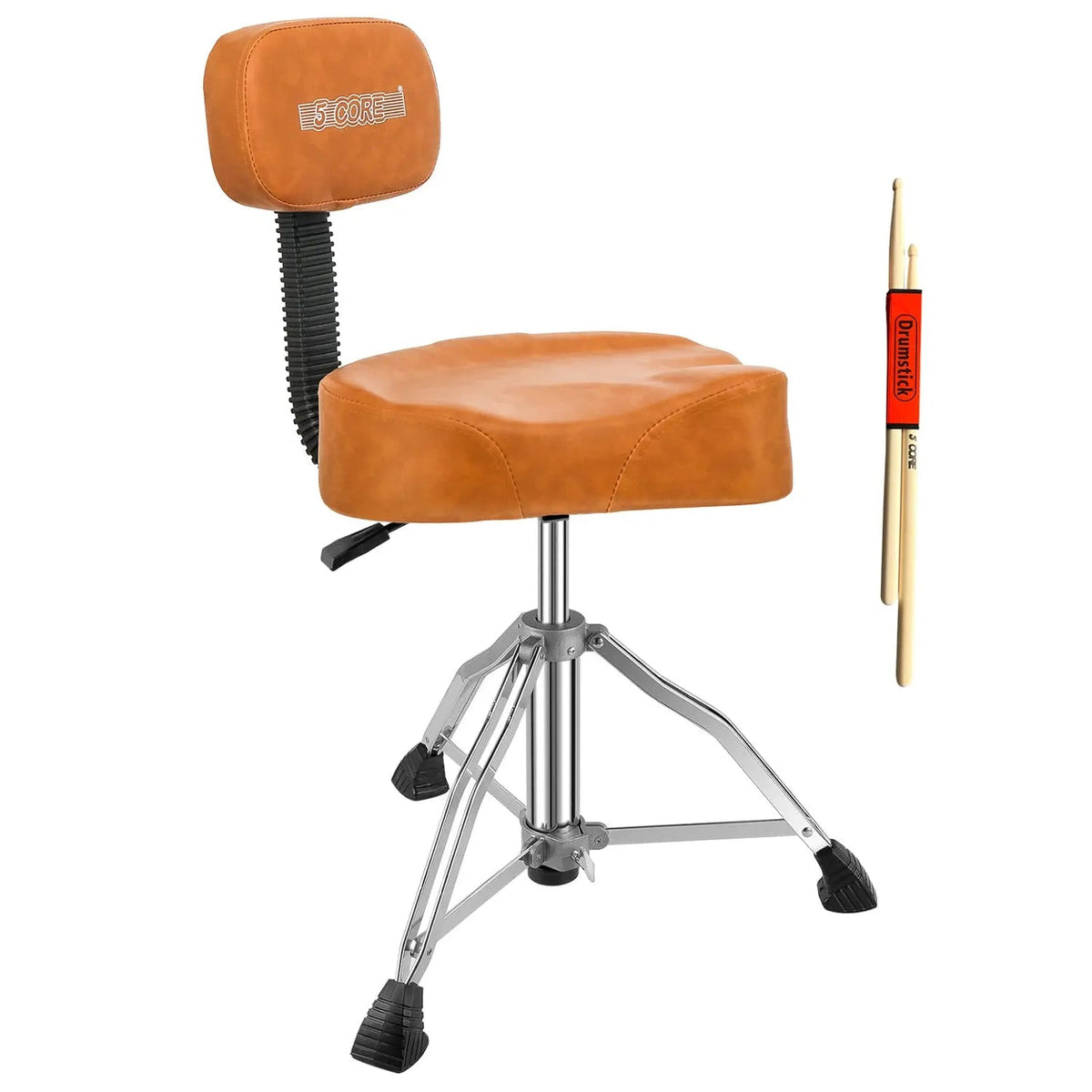 5 Core Drum Throne 4" Padded Seat w Backrest Airlift Adjustable Chair Ergonomic Drummer Stool - HONORABLE VETERANS SOLUTIONS