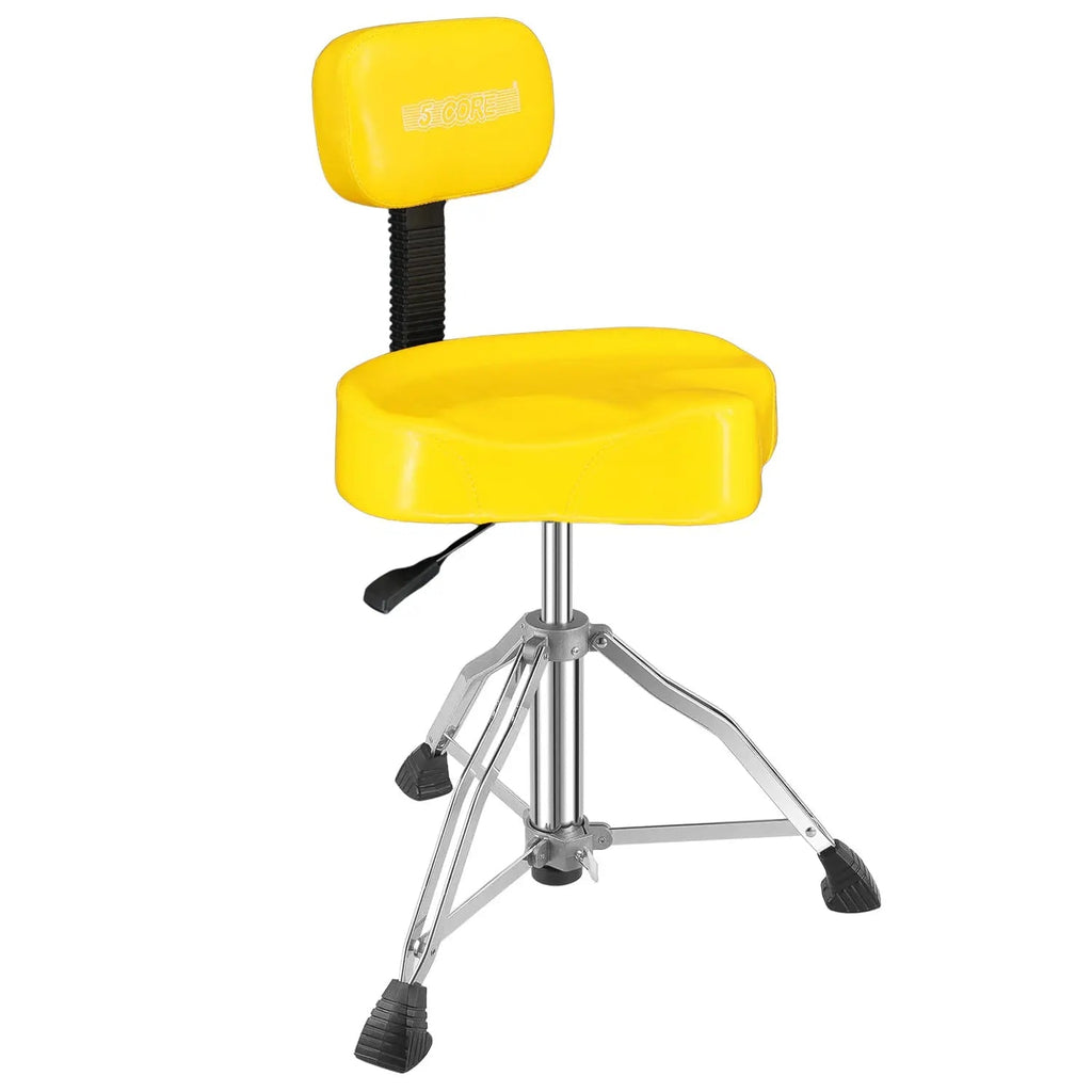 5 Core Drum Throne 4" Padded Seat w Backrest Airlift Adjustable Chair Ergonomic Drummer Stool - HONORABLE VETERANS SOLUTIONS