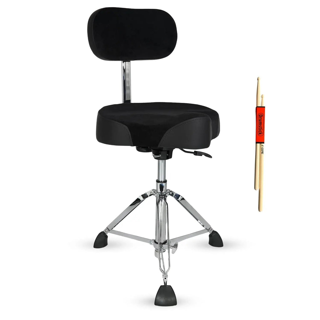 5 Core Drum Throne 4" Padded Seat w Backrest Airlift Adjustable Chair Ergonomic Drummer Stool - HONORABLE VETERANS SOLUTIONS
