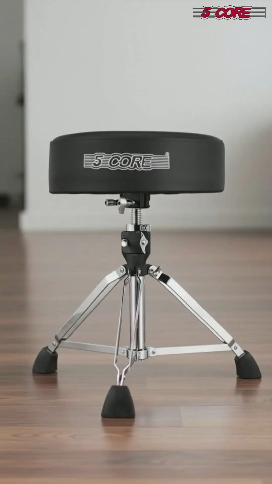 5 Core Drum Throne 4" Thick Padded Guitar Stool 400Lb Capacity Drummer Chair Swivel Adjustable - HONORABLE VETERANS SOLUTIONS