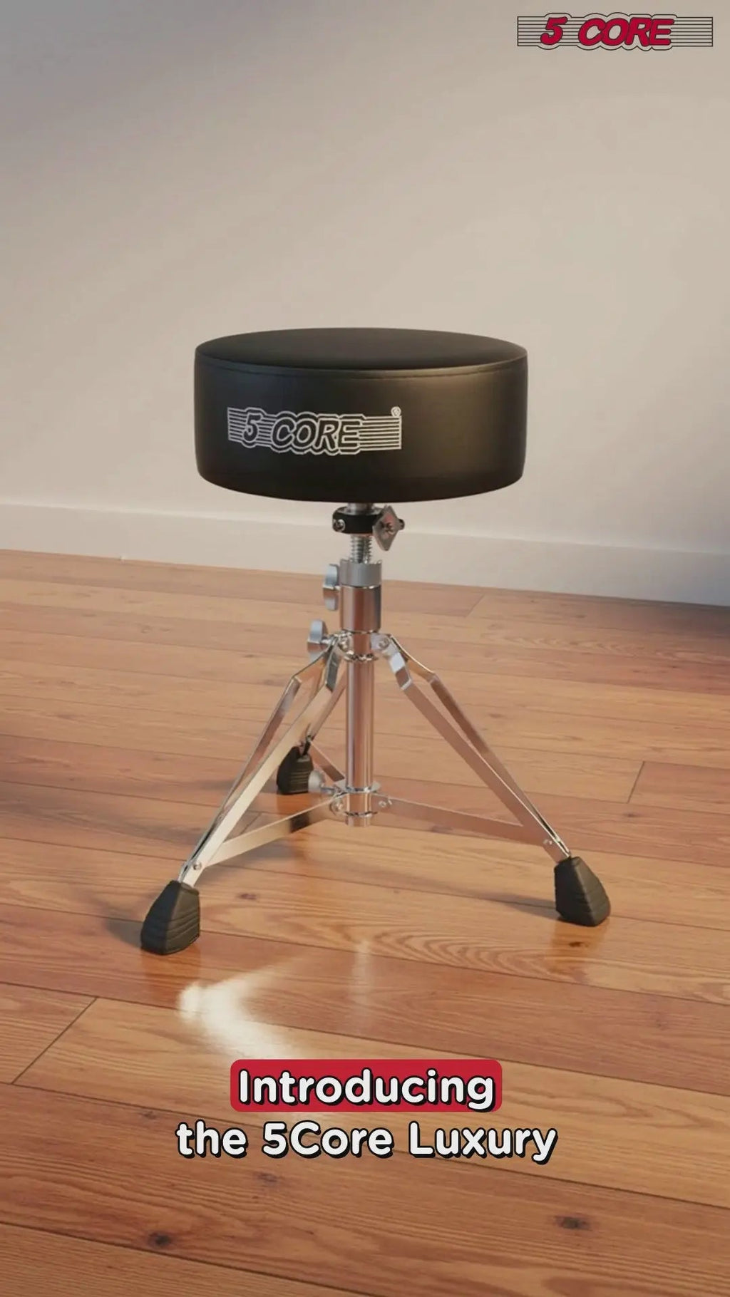 5 Core Drum Throne 5" Padded Drummer Seat Adjustable Drumming Chair w Luxury Velvet Top - HONORABLE VETERANS SOLUTIONS