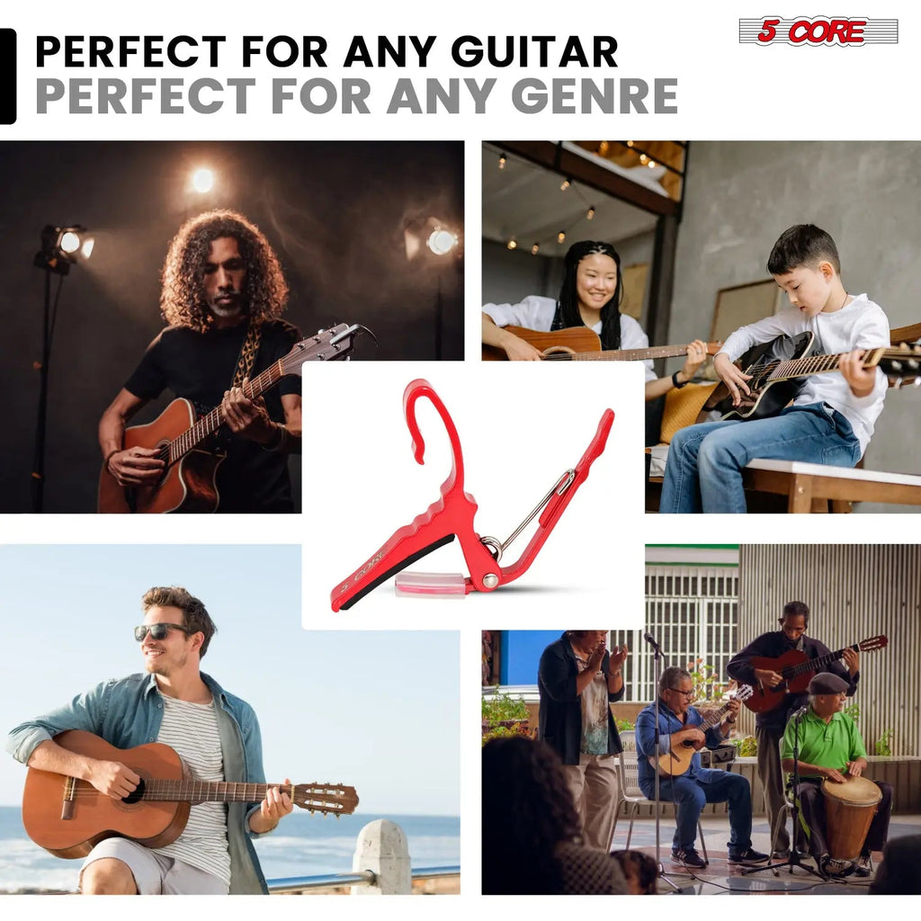 5 Core Guitar Capo Quick Change Acoustic Electric String Clip Banjo Mandolin Or Ukulele - HONORABLE VETERANS SOLUTIONS