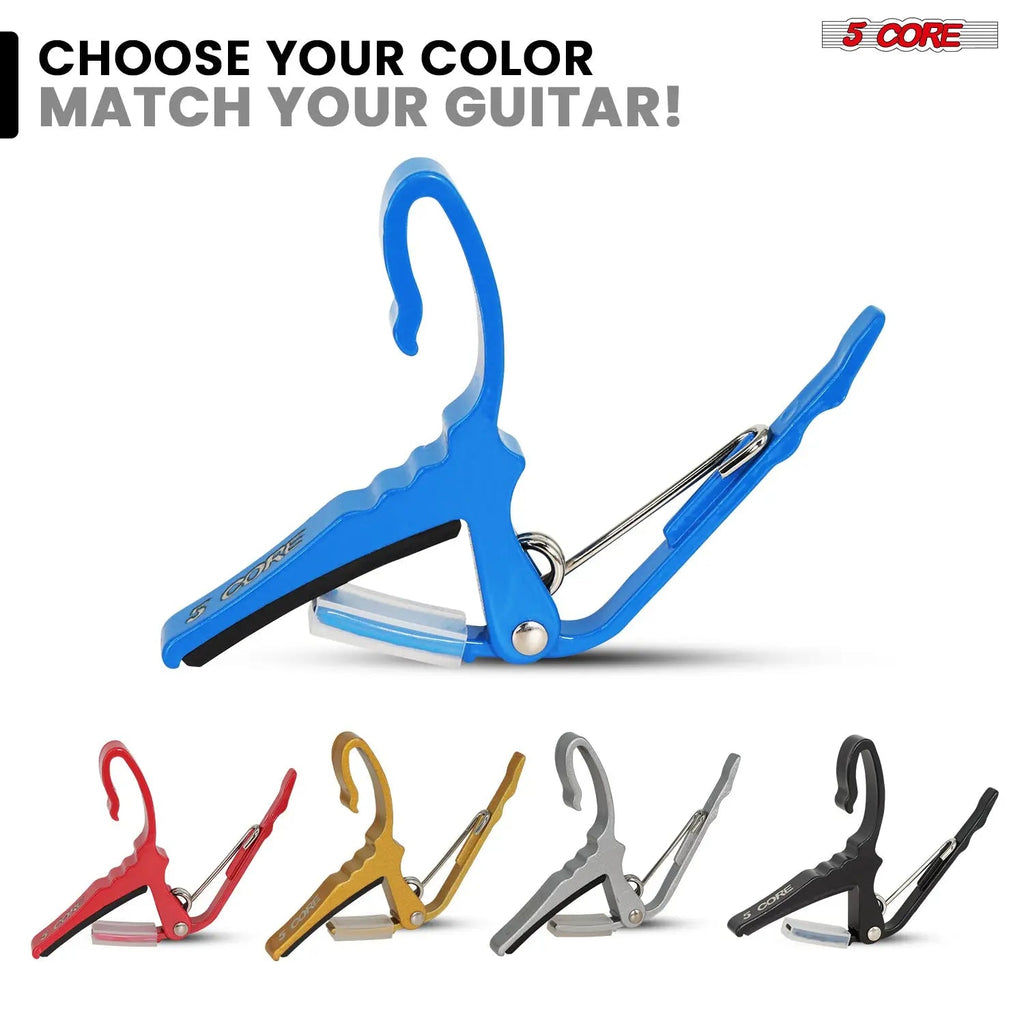 5 Core Guitar Capo Quick Change Acoustic Electric String Clip Banjo Mandolin Or Ukulele - HONORABLE VETERANS SOLUTIONS