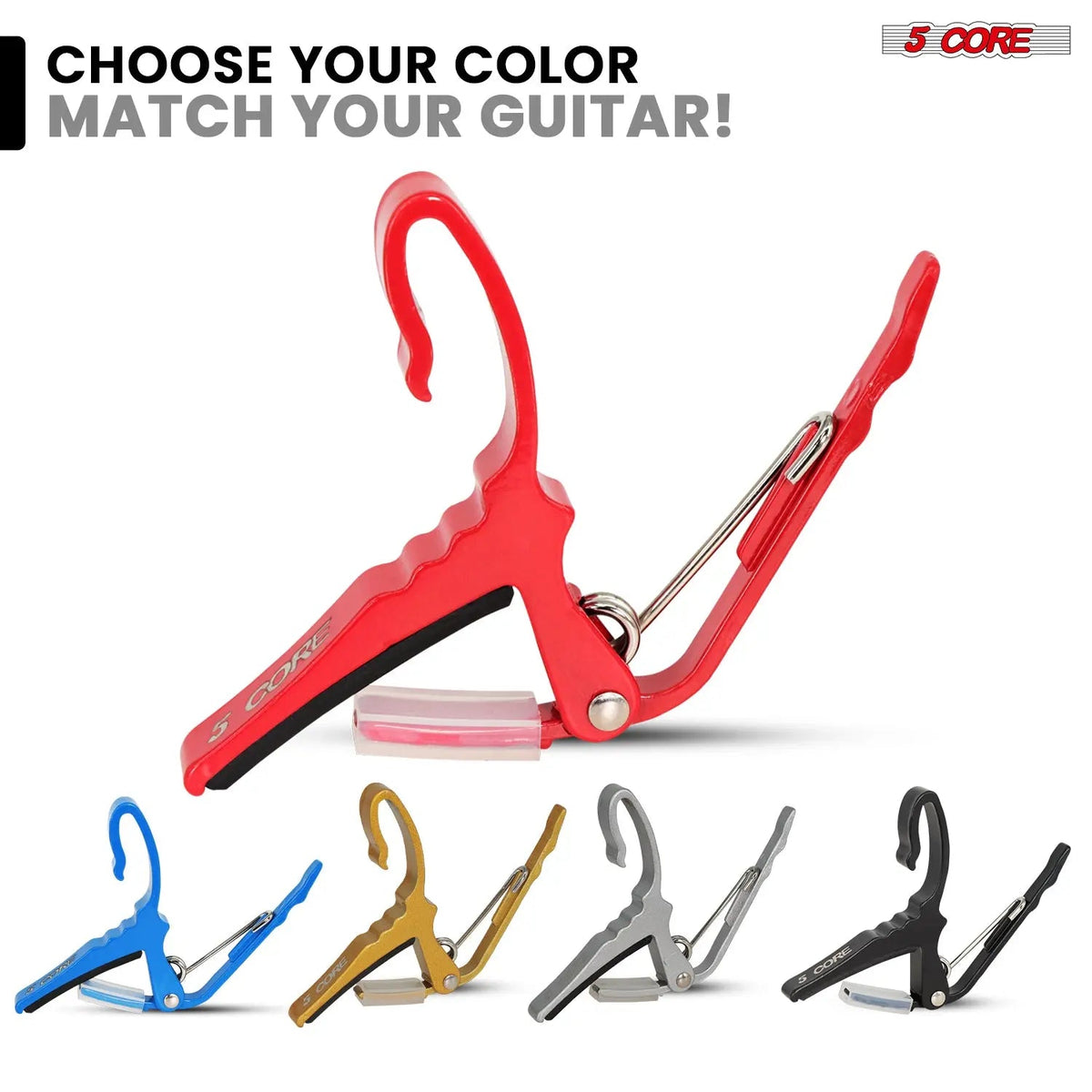 5 Core Guitar Capo Quick Change Acoustic Electric String Clip Banjo Mandolin Or Ukulele - HONORABLE VETERANS SOLUTIONS