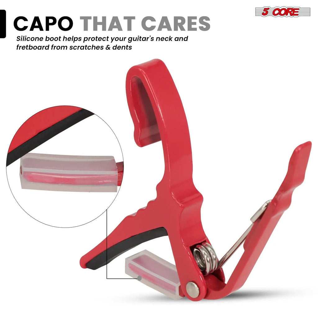 5 Core Guitar Capo Quick Change Acoustic Electric String Clip Banjo Mandolin Or Ukulele - HONORABLE VETERANS SOLUTIONS