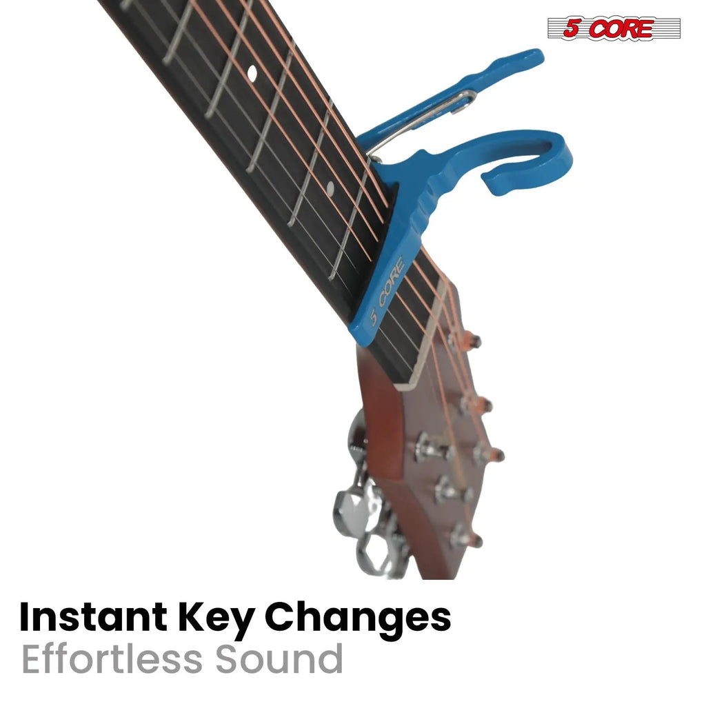 5 Core Guitar Capo Quick Change Acoustic Electric String Clip Banjo Mandolin Or Ukulele - HONORABLE VETERANS SOLUTIONS