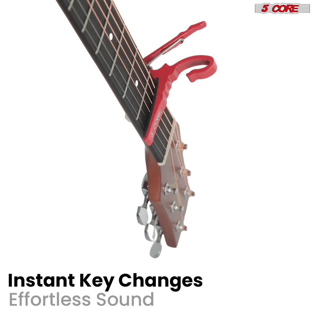 5 Core Guitar Capo Quick Change Acoustic Electric String Clip Banjo Mandolin Or Ukulele - HONORABLE VETERANS SOLUTIONS