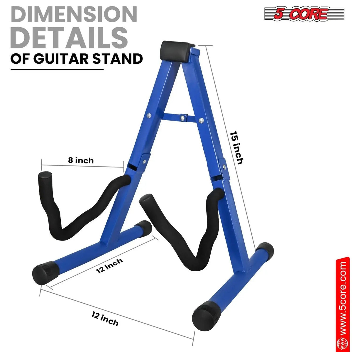 5 Core Guitar Stand 2 Pack A Frame w Soft Foam Arm Non Slip Rubber for Acoustic Electric Bass - HONORABLE VETERANS SOLUTIONS