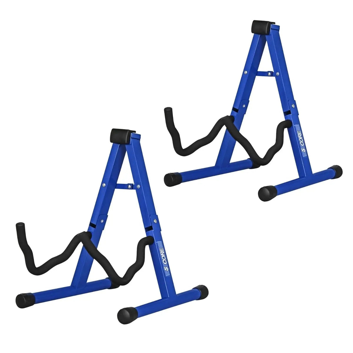 5 Core Guitar Stand 2 Pack A Frame w Soft Foam Arm Non Slip Rubber for Acoustic Electric Bass - HONORABLE VETERANS SOLUTIONS