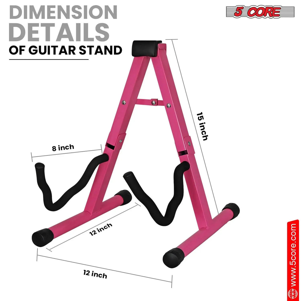 5 Core Guitar Stand 2PC A Frame w Soft Foam Arm Non Slip Rubber for Acoustic Electric Bass - HONORABLE VETERANS SOLUTIONS