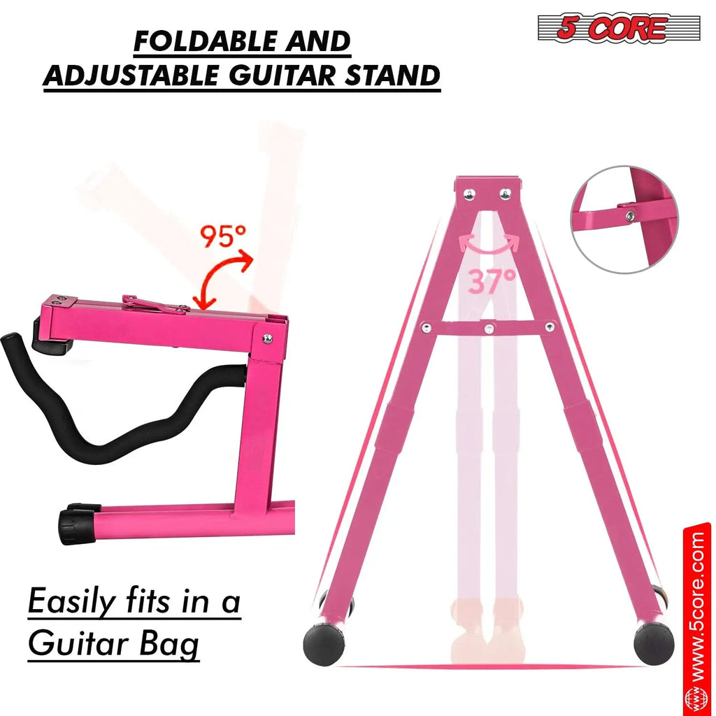 5 Core Guitar Stand 2PC A Frame w Soft Foam Arm Non Slip Rubber for Acoustic Electric Bass - HONORABLE VETERANS SOLUTIONS