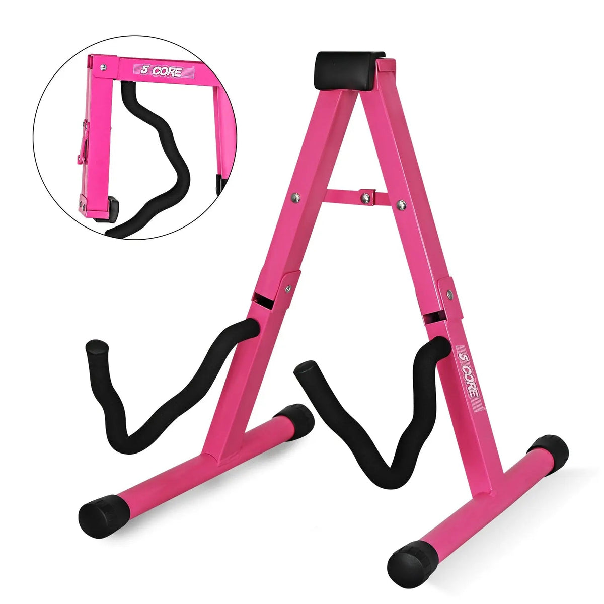 5 Core Guitar Stand A Frame w Soft Foam Arm Non Slip Rubber for Acoustic Electric Bass - HONORABLE VETERANS SOLUTIONS